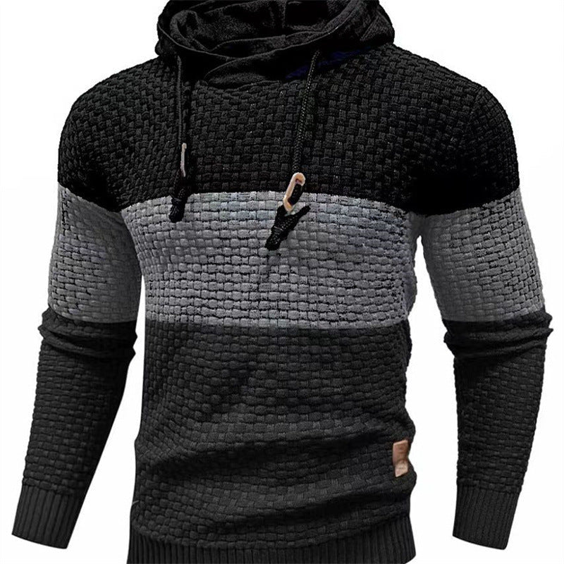 Men's Breathable Tricolor Long-Sleeve Hoodie