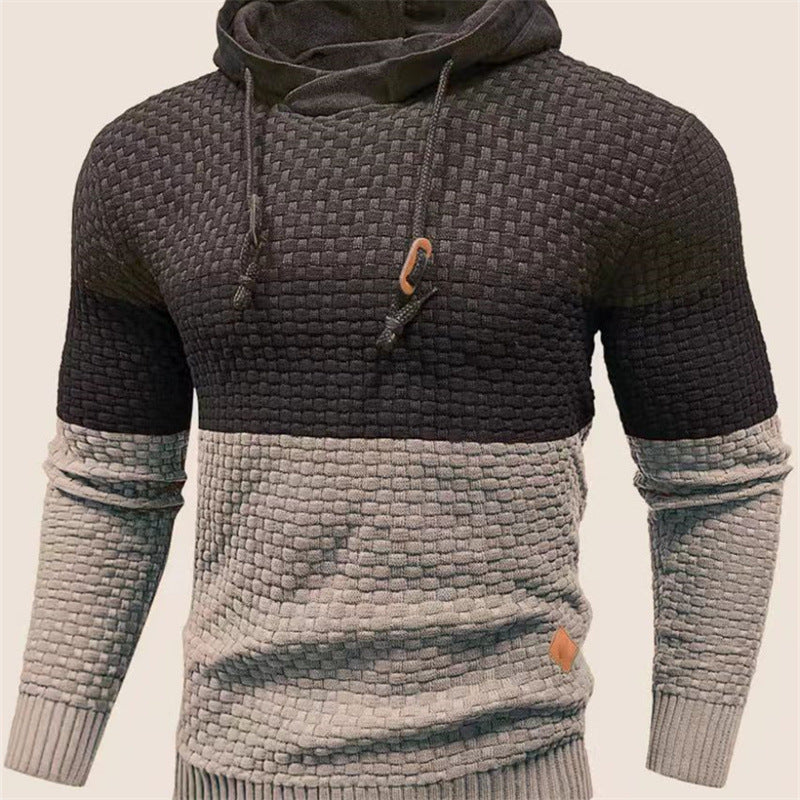 Men's Breathable Tricolor Long-Sleeve Hoodie