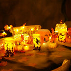Halloween Orange Flameless LED Candles with Remote Set of 3