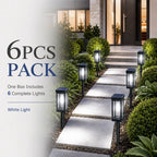 6 Pack Solar Pathway Lights Outdoor Warm White Waterproof Garden Stake Lights
