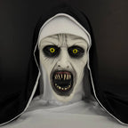 Funky Nun Latex Mask with Yellow Eyes for Halloween