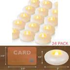 24 Pack 3” Flameless LED Floating Candles - Waterproof