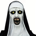Funky Nun Latex Mask with Yellow Eyes for Halloween