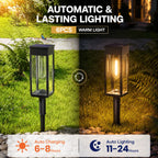 6 Pack Solar Pathway Lights Outdoor Warm White Waterproof Garden Stake Lights