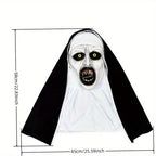 Funky Nun Latex Mask with Yellow Eyes for Halloween