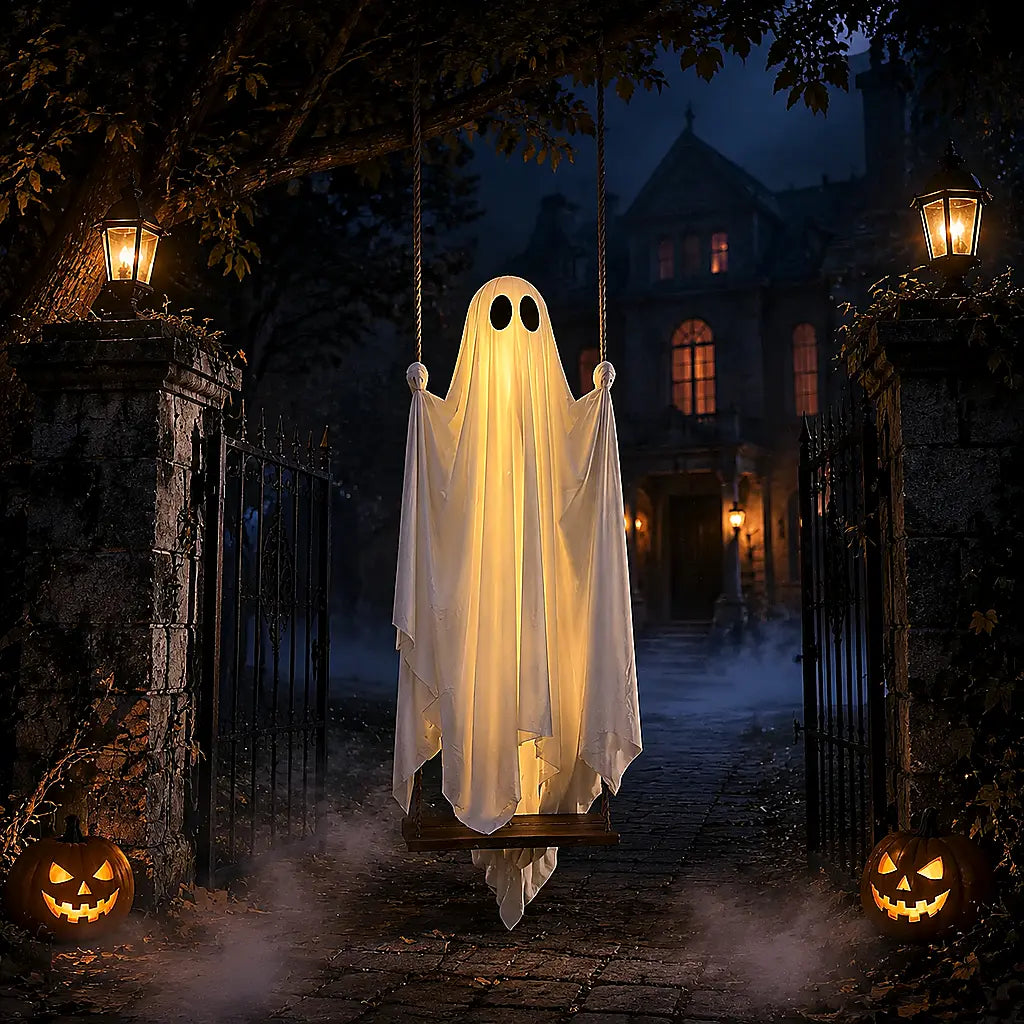 Halloween Decorations Outdoor 5FT Ghost Swing Lights