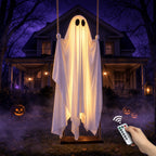 Halloween Decorations Outdoor 5FT Ghost Swing Lights