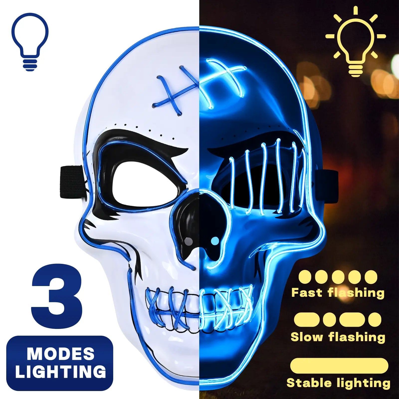 Halloween LED Mask – Spooky Skull