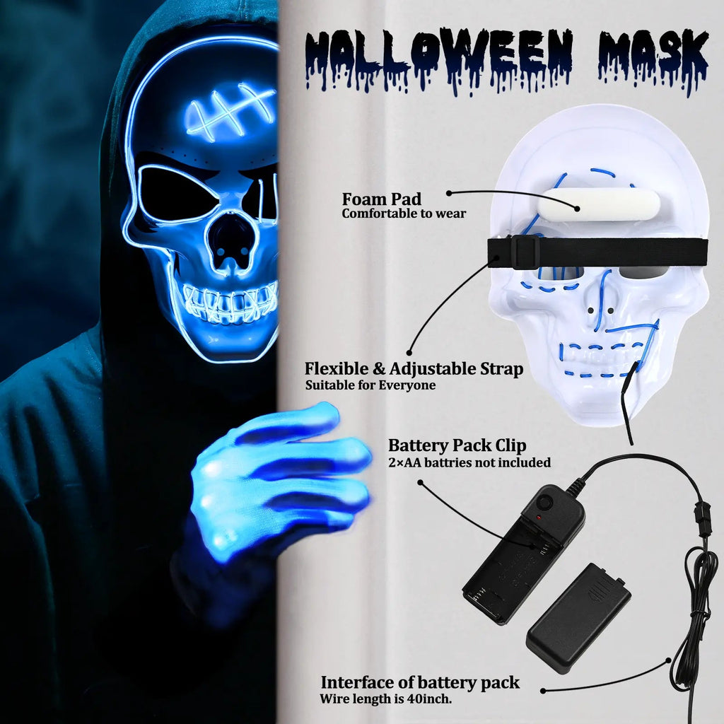 Halloween LED Mask – Spooky Skull