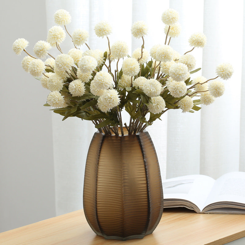 Artificial Flower Vase Centerpiece with 12 Mums & Eucalyptus