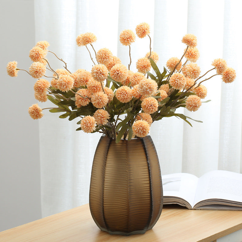 Artificial Flower Vase Centerpiece with 12 Mums & Eucalyptus