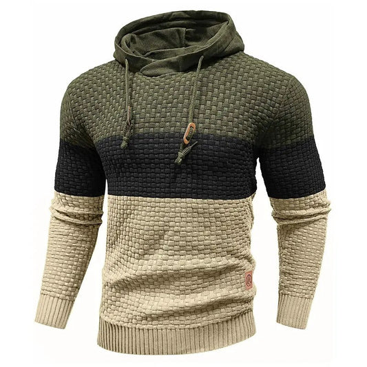 Men's Breathable Tricolor Long-Sleeve Hoodie