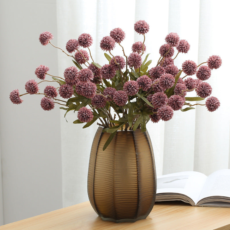Artificial Flower Vase Centerpiece with 12 Mums & Eucalyptus