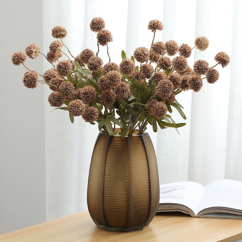 Artificial Flower Vase Centerpiece with 12 Mums & Eucalyptus