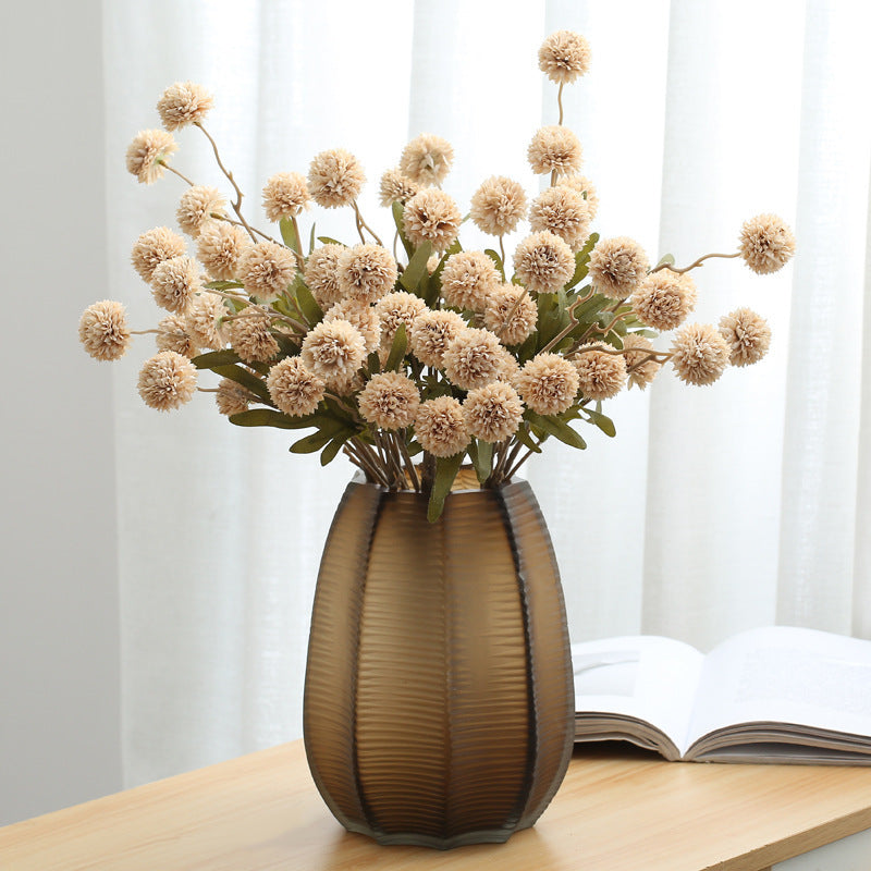 Artificial Flower Vase Centerpiece with 12 Mums & Eucalyptus