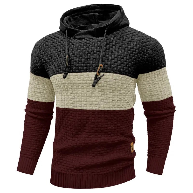 Men's Breathable Tricolor Long-Sleeve Hoodie