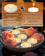 24 Pack 3” Flameless LED Floating Candles - Waterproof