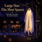 Halloween Decorations Outdoor 5FT Ghost Swing Lights