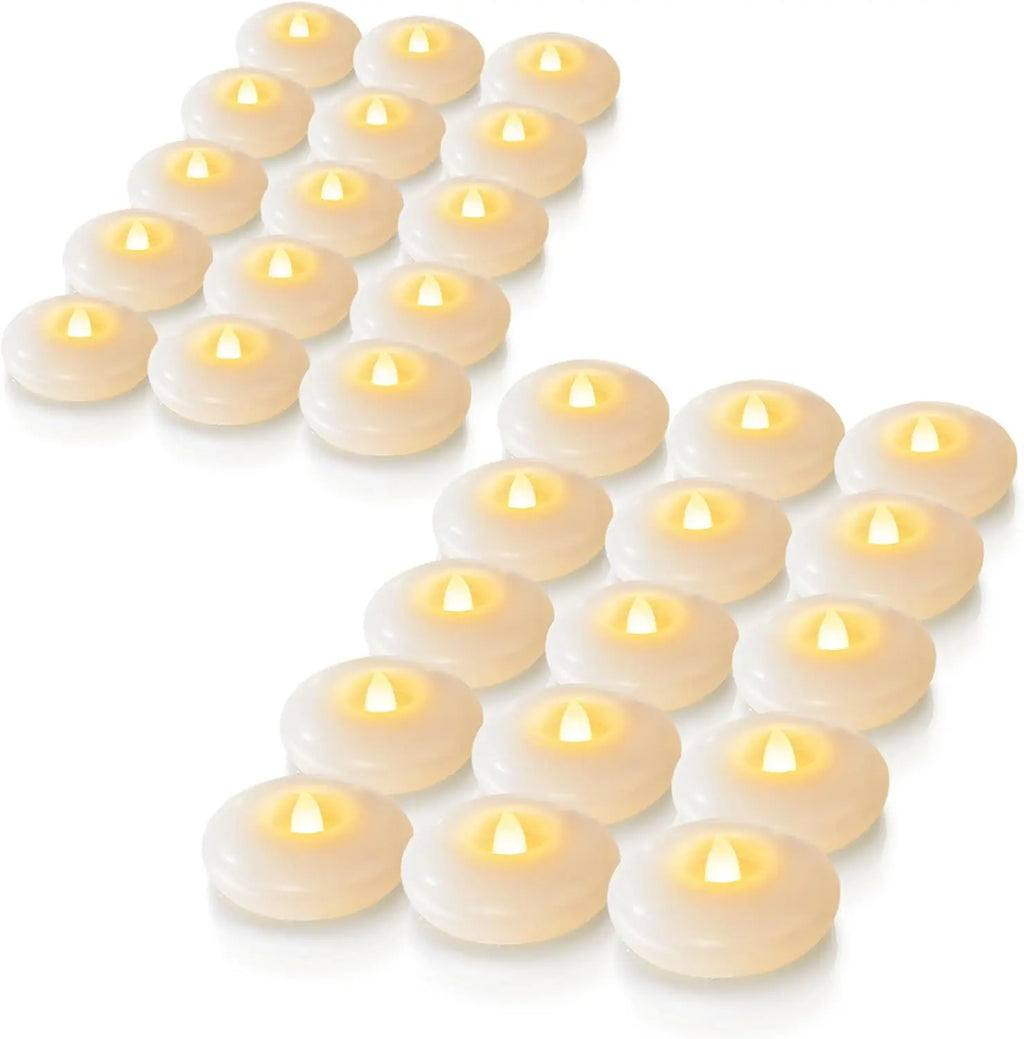 24 Pack 3” Flameless LED Floating Candles - Waterproof